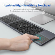 Folding Bluetooth Keyboard, Portable Mini Ultra-Slim Wireless Keyboard with Touchpad for Ios, Android, Windows, PC, Tablet, Smartphone with Built in Rechargeable Battery