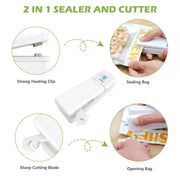 USB Mini Bag Sealer Food Package Sealing Bags Tool Thermal Plastic Bag Closure Smart Gadget Portable Magnetic Heat Sealer