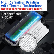 Portable Printers Wireless for Travel, Support 8.5" X 11" US Letter, Bluetooth Thermal Printer Compatible with Ios, Android & Laptop, Inkless Mobile Printer for Office, Home, School