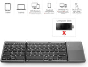 Folding Bluetooth Keyboard, Portable Mini Ultra-Slim Wireless Keyboard with Touchpad for Ios, Android, Windows, PC, Tablet, Smartphone with Built in Rechargeable Battery