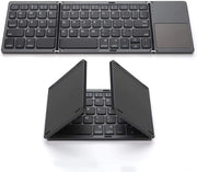 Folding Bluetooth Keyboard, Portable Mini Ultra-Slim Wireless Keyboard with Touchpad for Ios, Android, Windows, PC, Tablet, Smartphone with Built in Rechargeable Battery