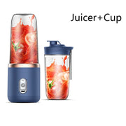 Enjoy Fresh and Healthy Juices Anytime, Anywhere with Our Small Electric Juicer - Portable Juicer Cup with 6 Blades, Automatic Smoothie Blender, and Ice Crush Cap