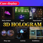 3D Hologram Fan,16.5 Inch 3D Hologram Projector Advertising Display with 1.2 Inches Thick, 700 Video Library and 224 LED for Business Store Signs,Bar,Casino,Party,Halloween